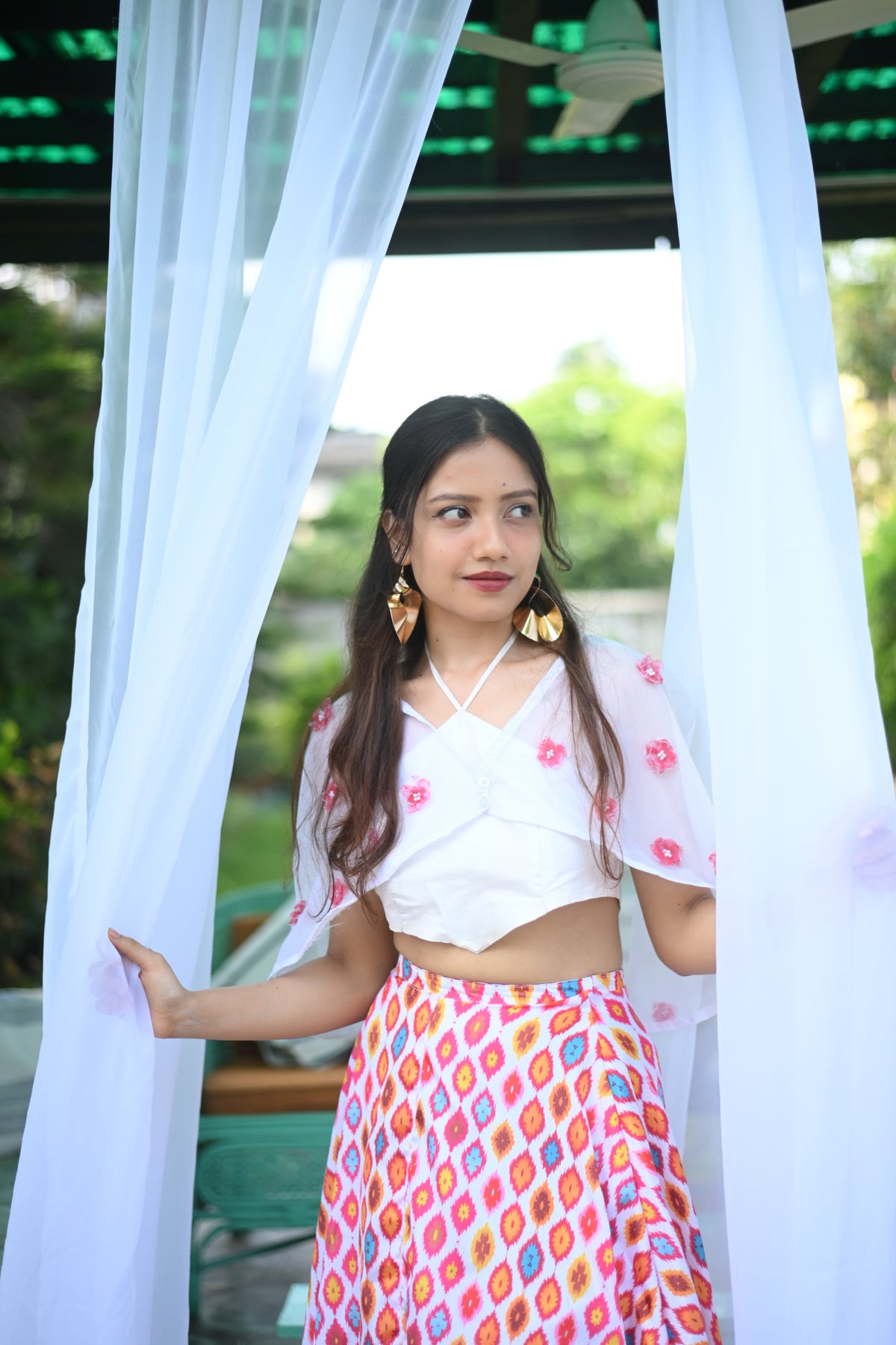 Pink & White Embroidered Summer Co-ord