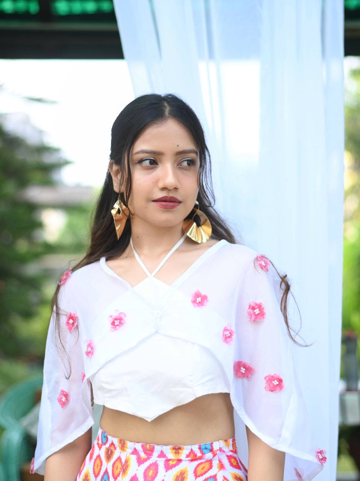 Pink & White Embroidered Summer Co-ord