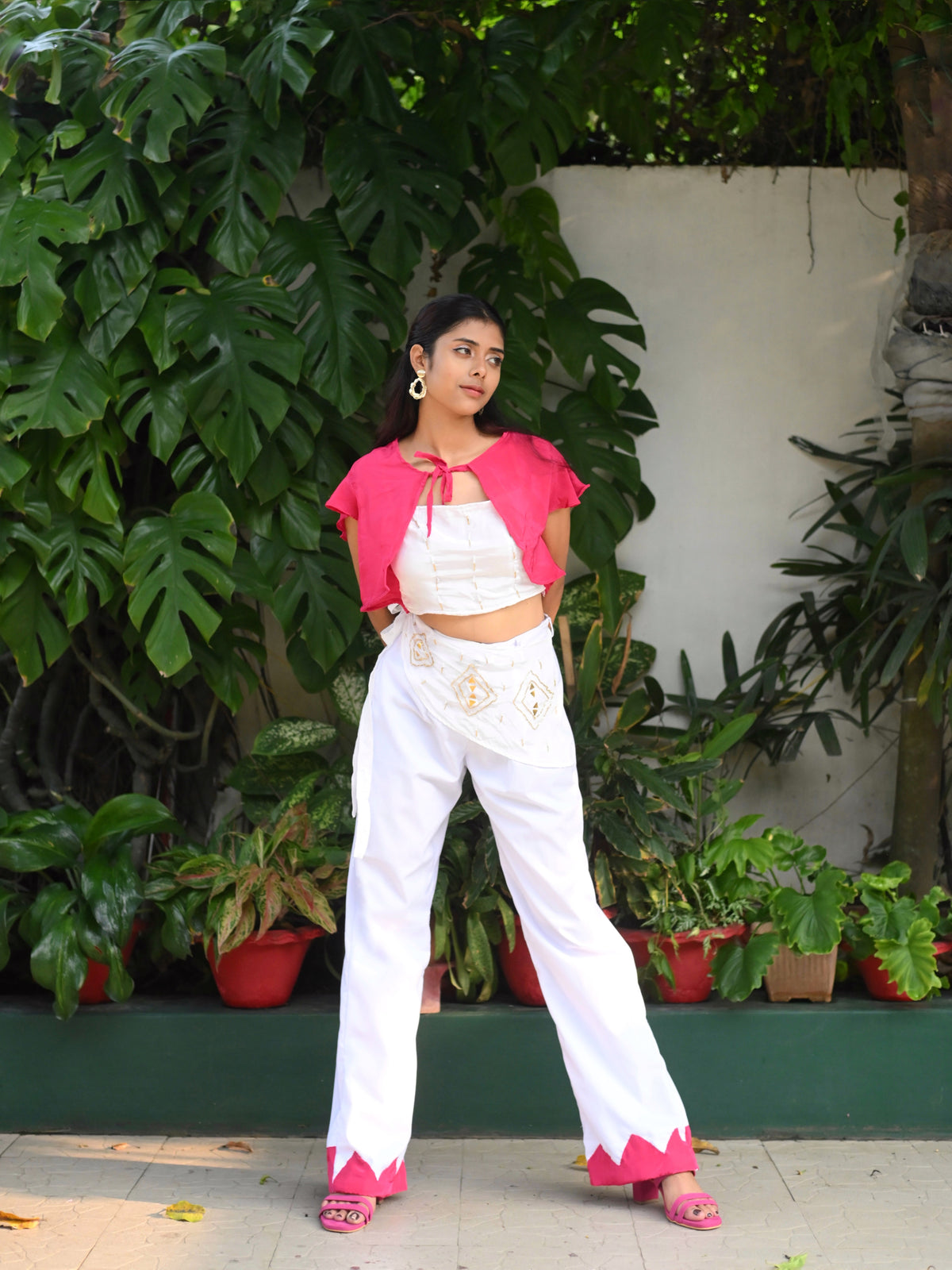 Co-ord White pant & Bolero styled top