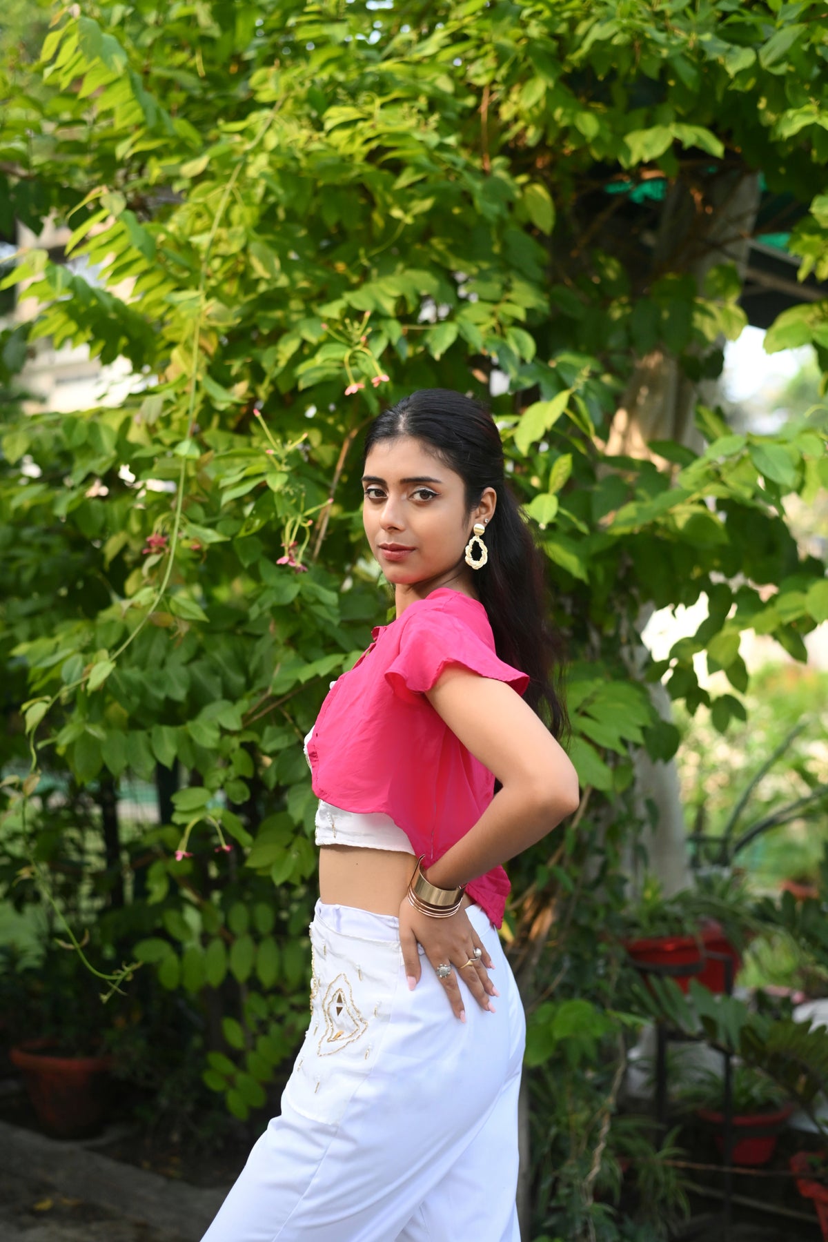 Co-ord White pant & Bolero styled top