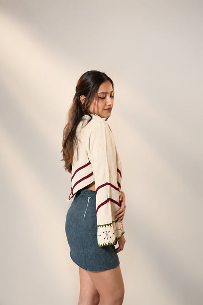 Skirt & flare sleeves top