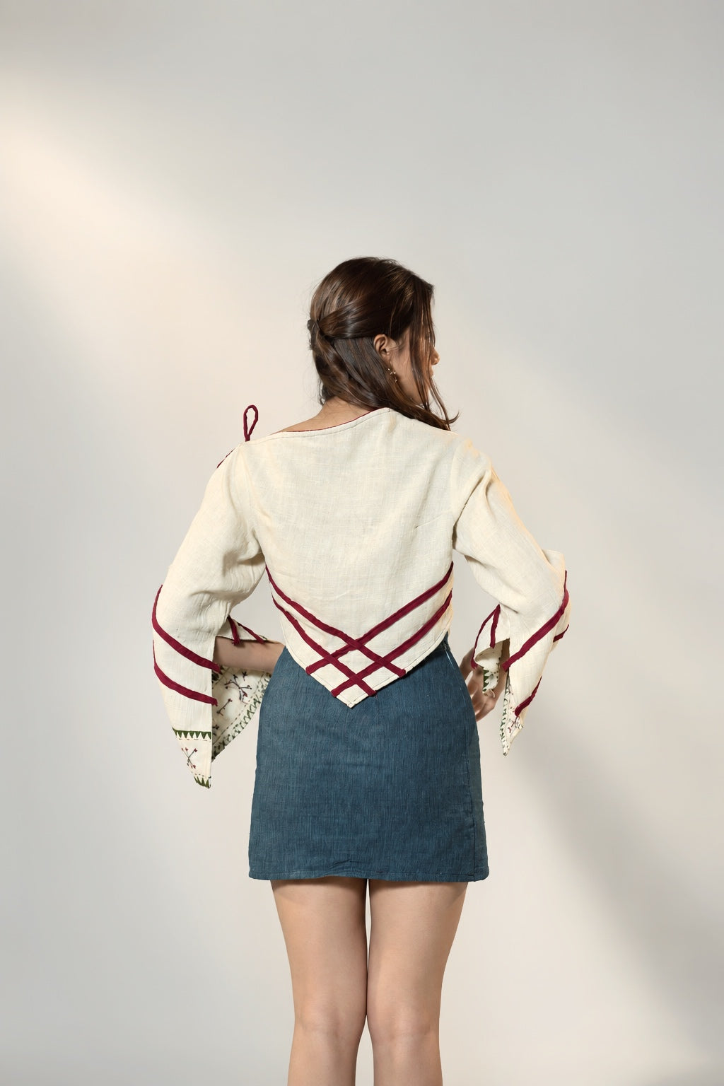 Crimson Muse Tie-Up Top