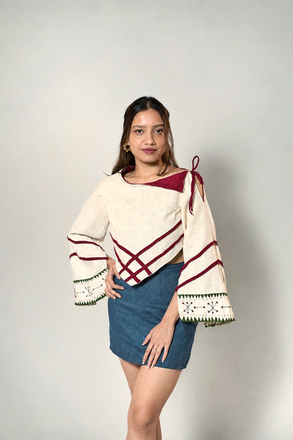 Skirt & flare sleeves top