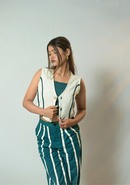 Teal Cropped Vest