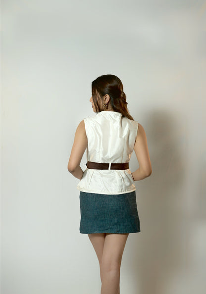 Cocoa Muse Waist-Sash Top